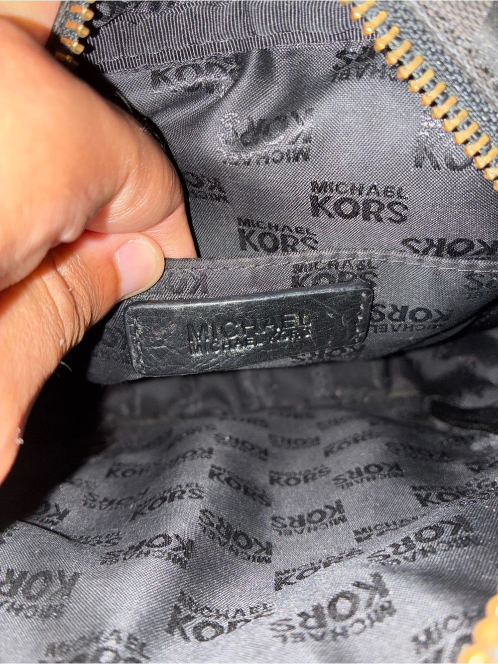 Michael Kors Black MK Monogram Crossbody Messenger - Picture 4 of 7
